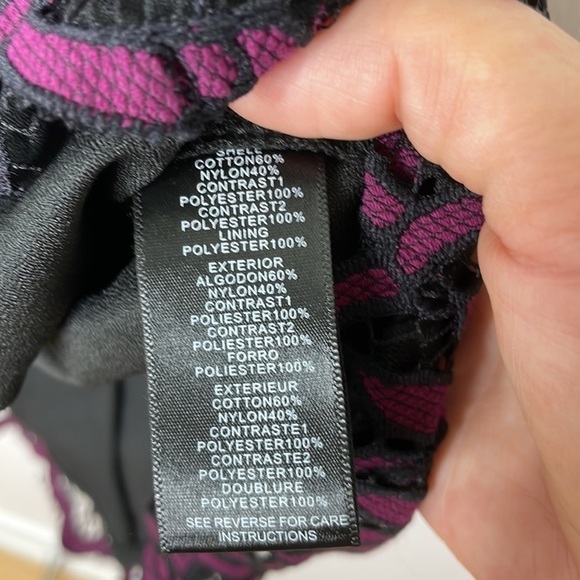 Adelyn Rae lace eyelet cocktail black pink dress - Picture 7 of 10